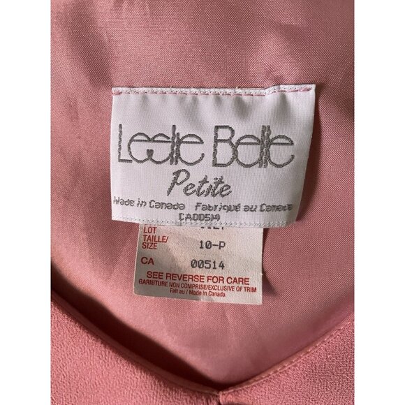 Leslie Belle Pink Size 10P Short Sleeve Two-Piece Maxi Dress With Floral Embroid - Picture 5 of 15